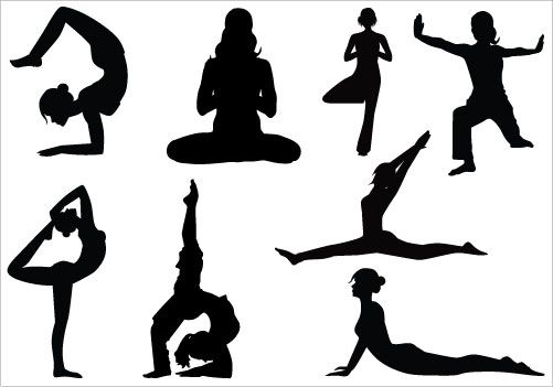 501x351 Yoga Clip Art Pack Silhouette Clip Artsilhouette Clip Art Stock