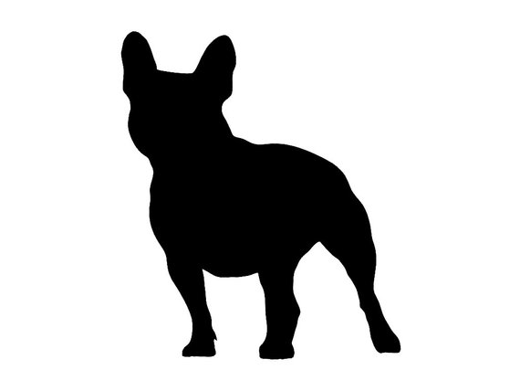 570x428 French Bulldog V2 Dog Breed Silhouette Custom Die Cut Vinyl