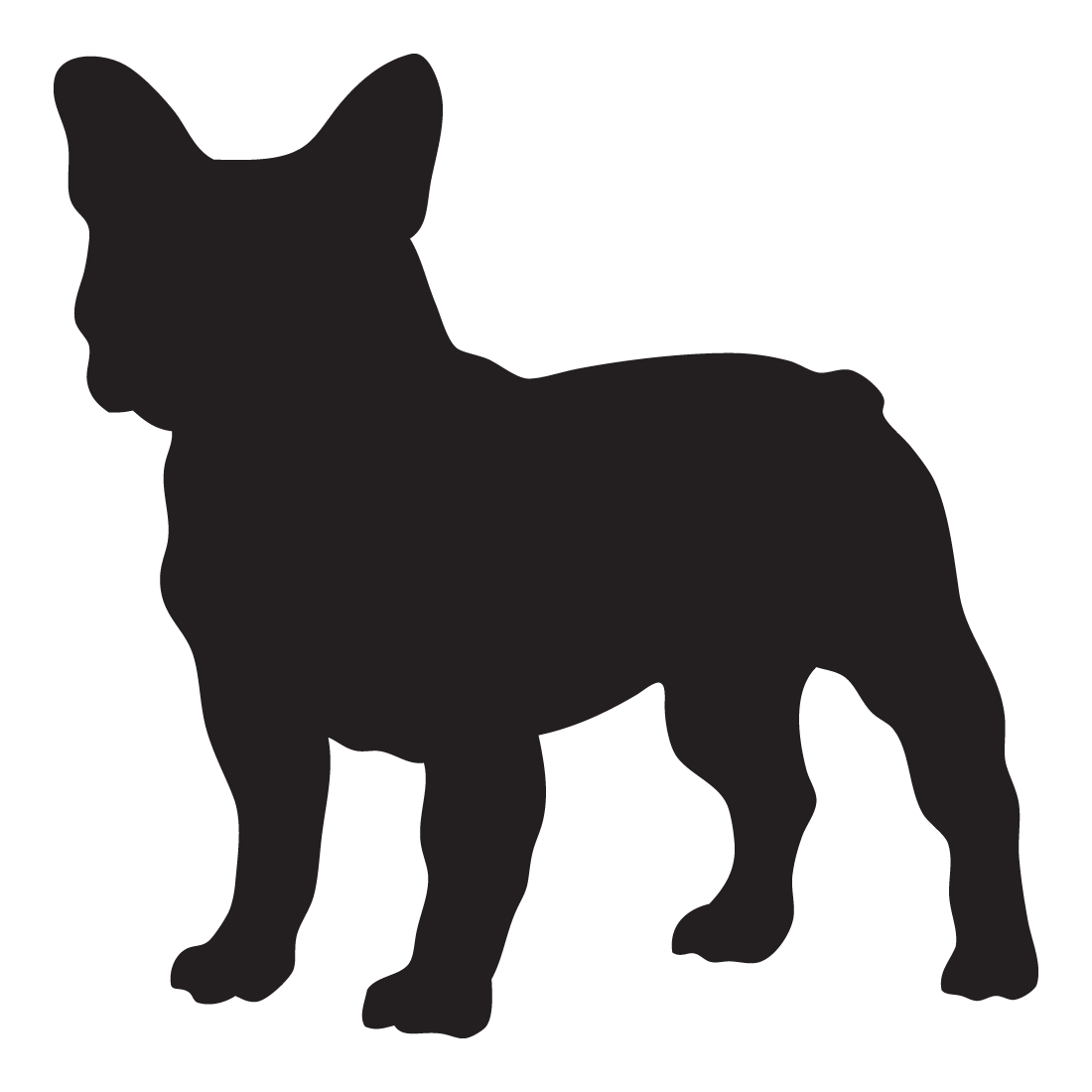 1100x1100 French Bulldog Silhouette Decal Vinyl Sticker Sticker