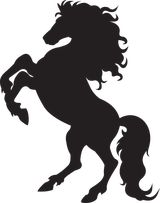 160x203 Friesian Horse Clipart