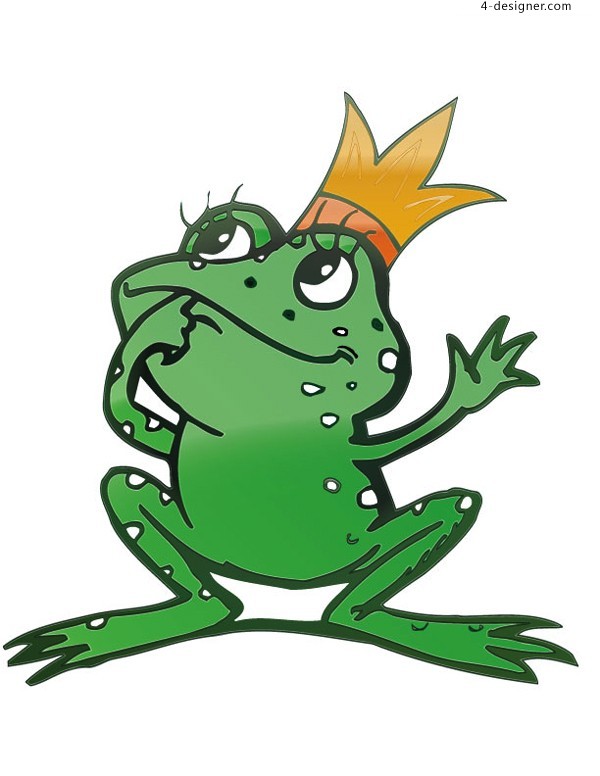 600x776 4 Designer Frog Prince Cartoon Vector Material
