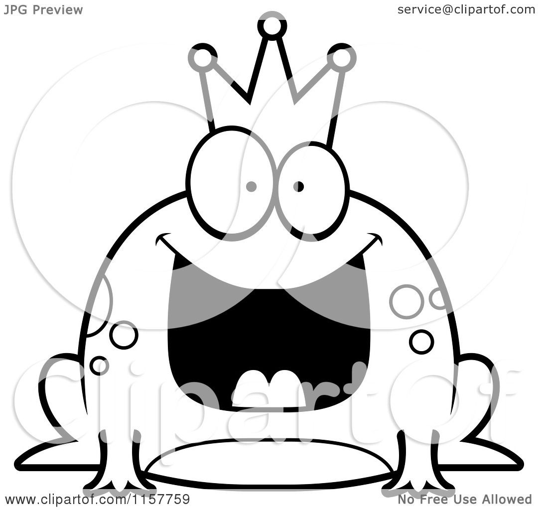 1080x1024 Cartoon Clipart Of A Black And White Fat Frog Prince