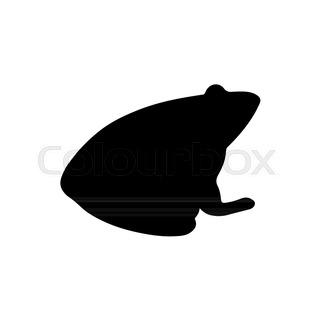 320x320 Frog Silhouette On White Background, Vector Illustration Stock