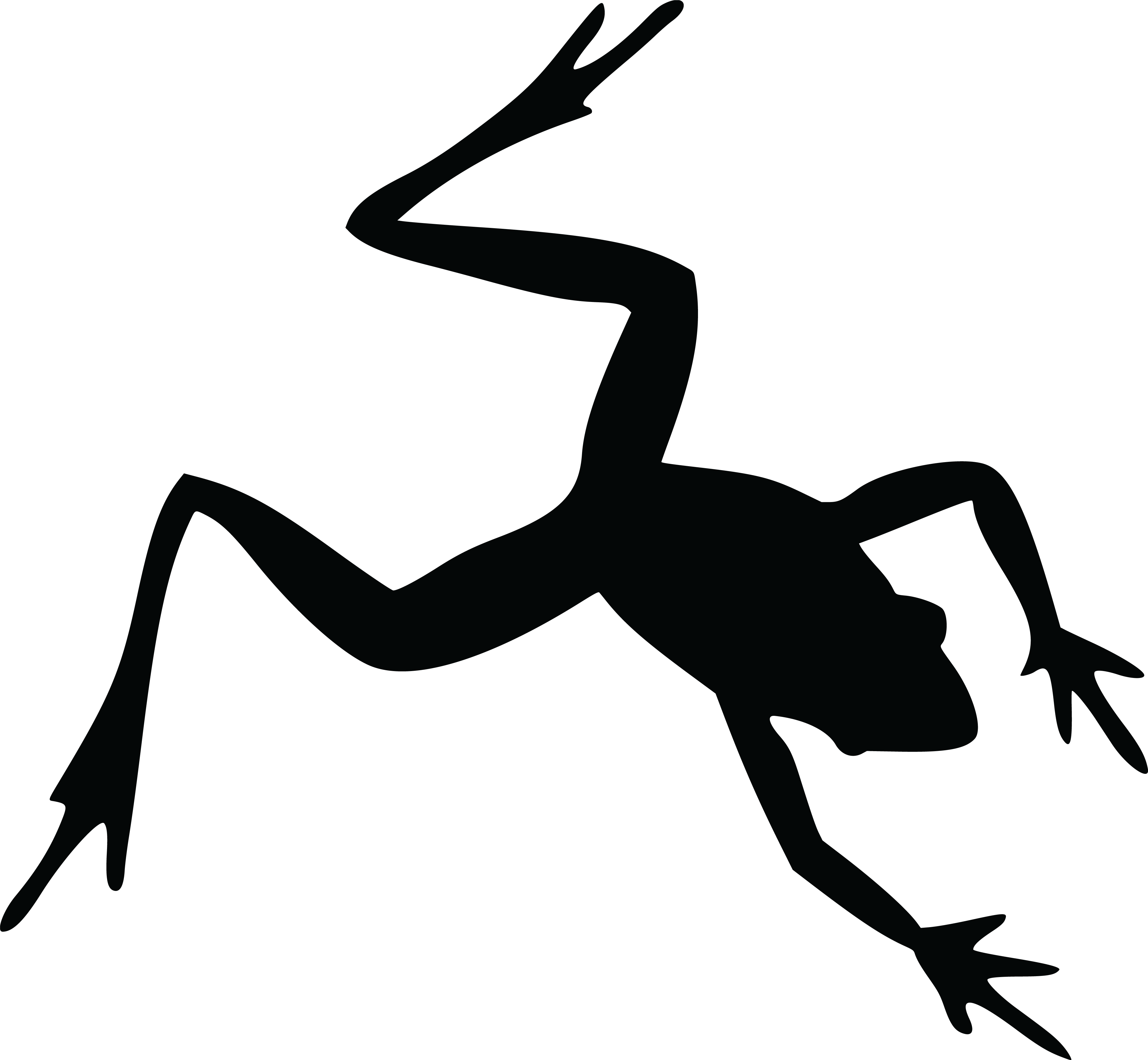 4000x3693 Free Clipart Of A Frog Silhouette