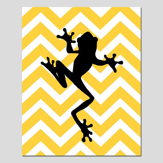 570x570 Chevron Frog Boy Nursery Art