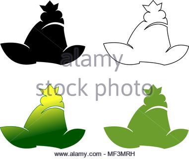 381x320 Frog Logo, Silhouette Logo Design With Green Color, Vector Icons