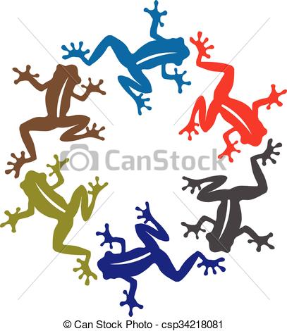 407x470 Vector Silhouette Of Frog Illustrations. Vector