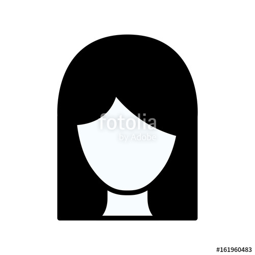500x500 Black Silhouette Thick Contour Of Front View Faceless Woman