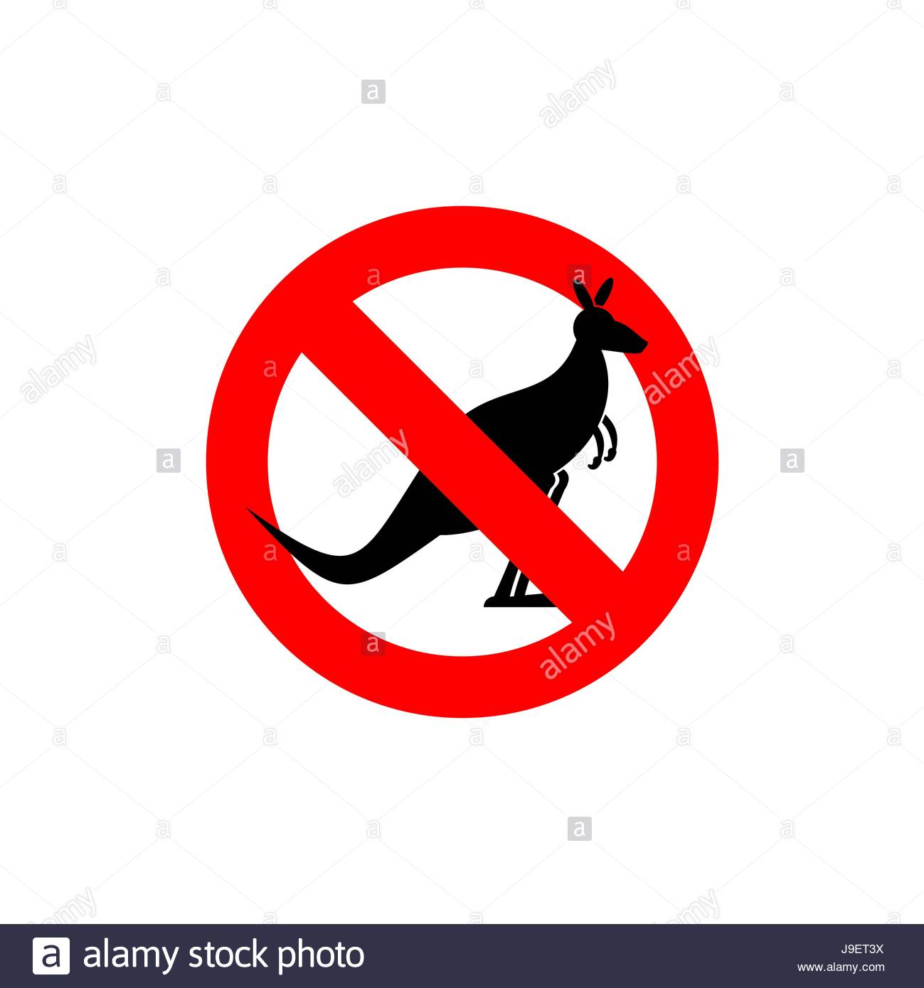 1299x1390 Stop Kangaroo. Forbidden Marsupial. Frozen Silhouette Australian