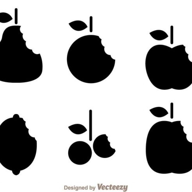 650x650 Free Vector Silhouette Fruits Bite Mark Vectors