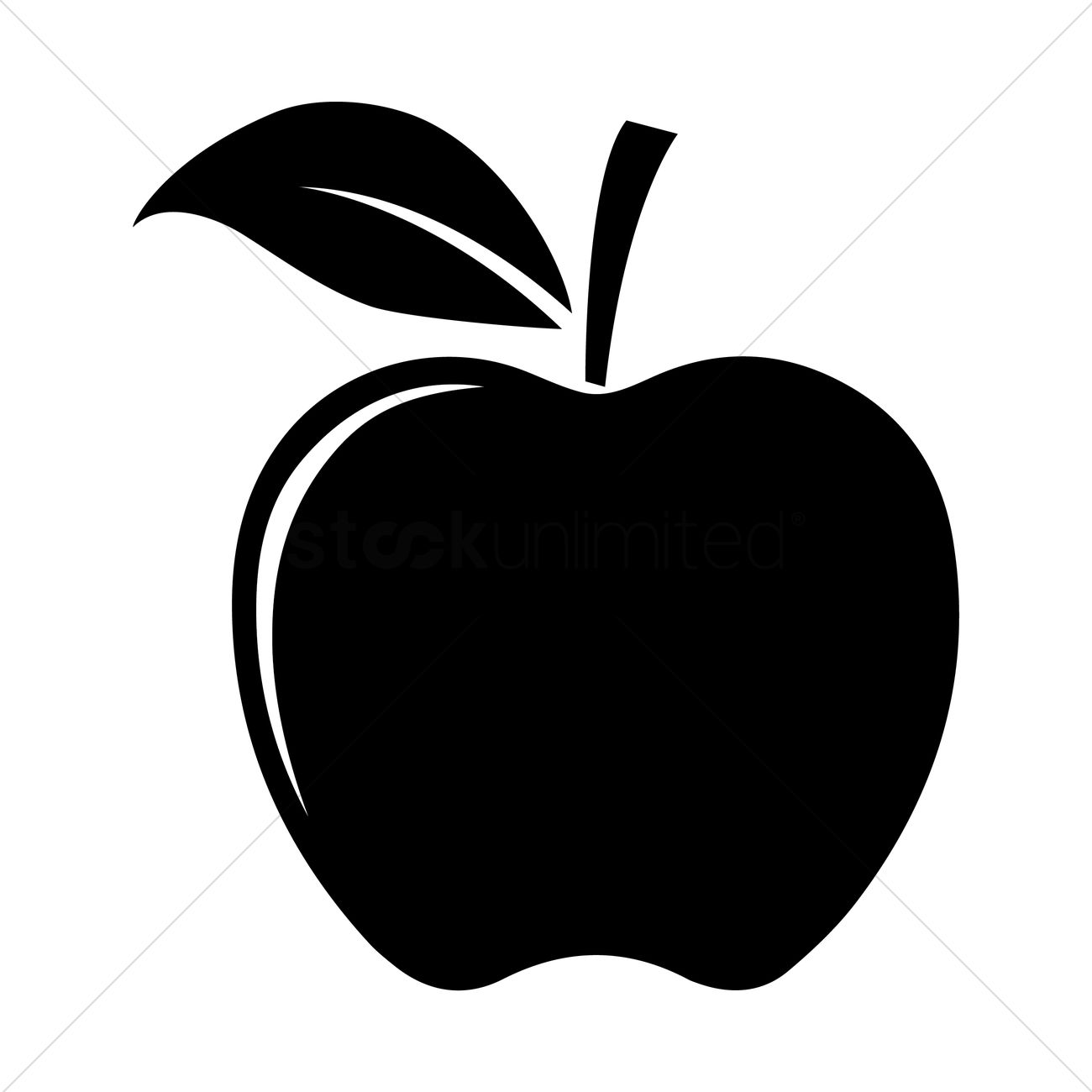 1300x1300 Apple Silhouette Vector Image