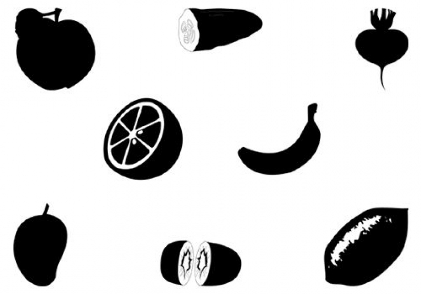 820x574 Fruit Clipart Silhouette