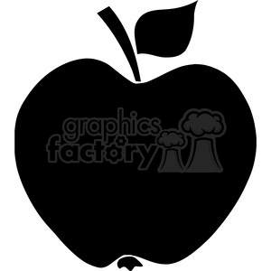 300x300 Royalty Free 12908 Rf Clipart Illustration Apple Black Silhouette