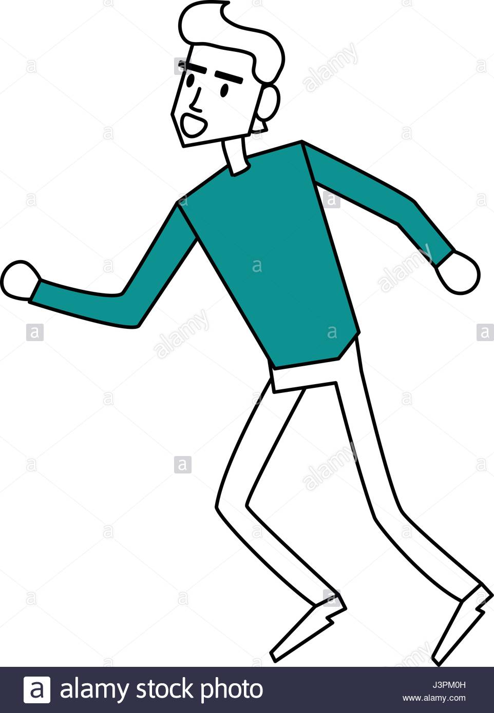 962x1390 Color Silhouette Image Cartoon Full Body Man Walking Stock Vector