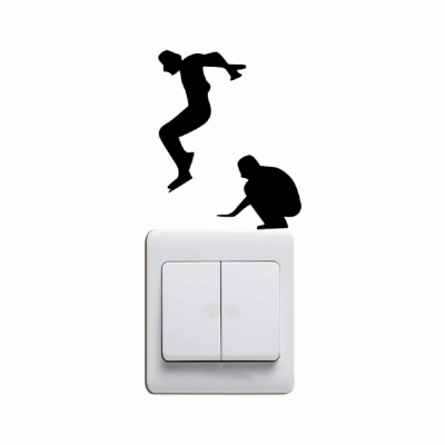 400x400 Dropship Kg 231 Leap Jumping Light Switch Sticker Funny Cartoon