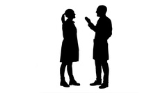 240x135 Silhouette Funny Male Doctor Kidding On Female Nurse Give A False