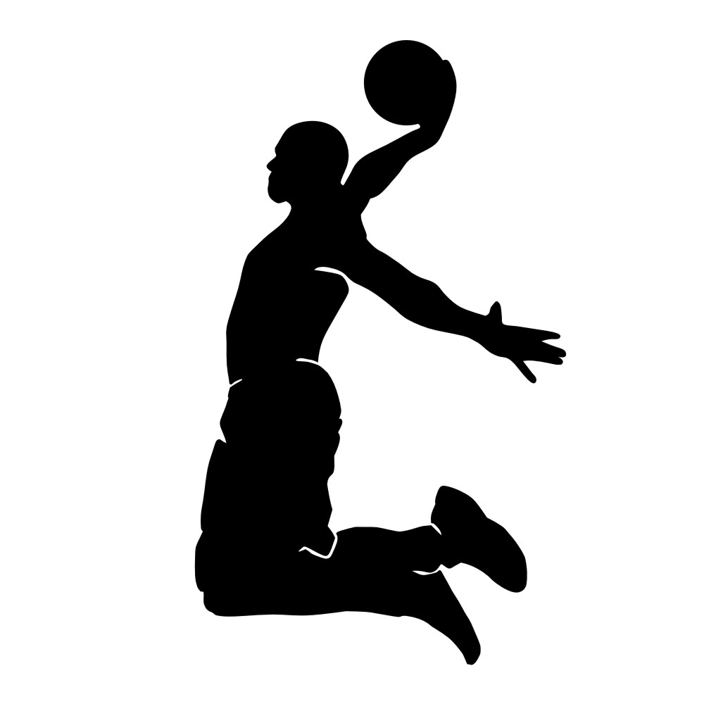 1000x1000 Basketball Silhouette Clipart Black And White Free Collection