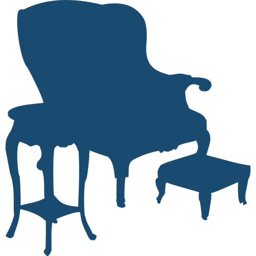 500x500 Armchair And Table Silhouette Vector Image Public Domain Vectors