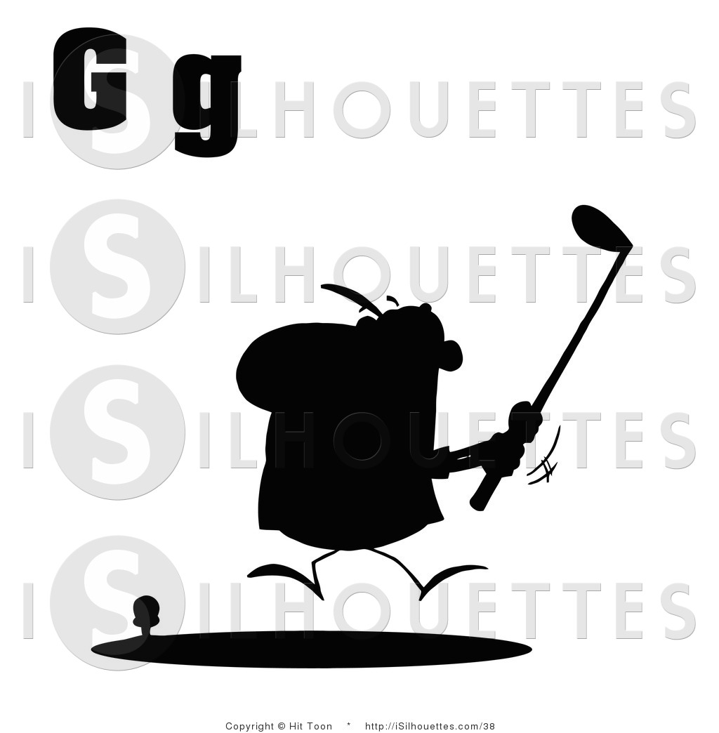 1024x1044 Silhouette Clipart Of A Silhouetted Male Golfer With Letters G