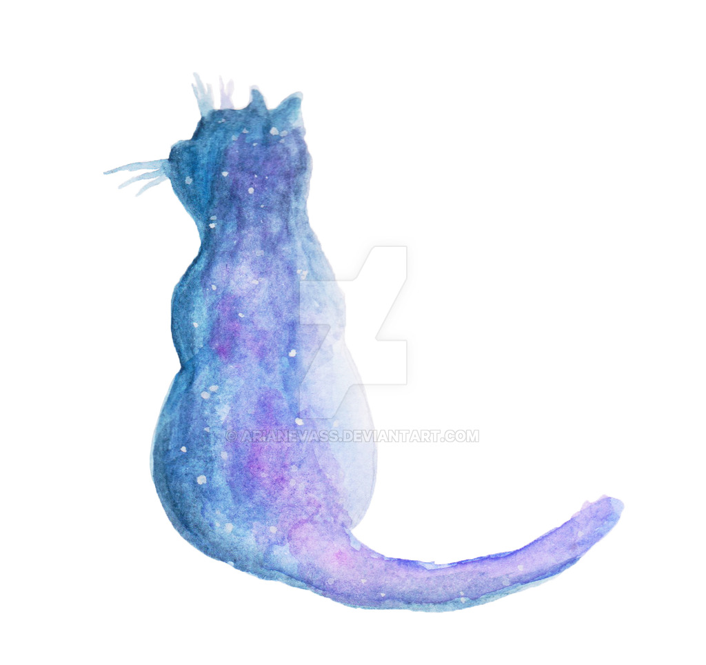 1024x964 Galaxy Cat Silhouette By Arianevass