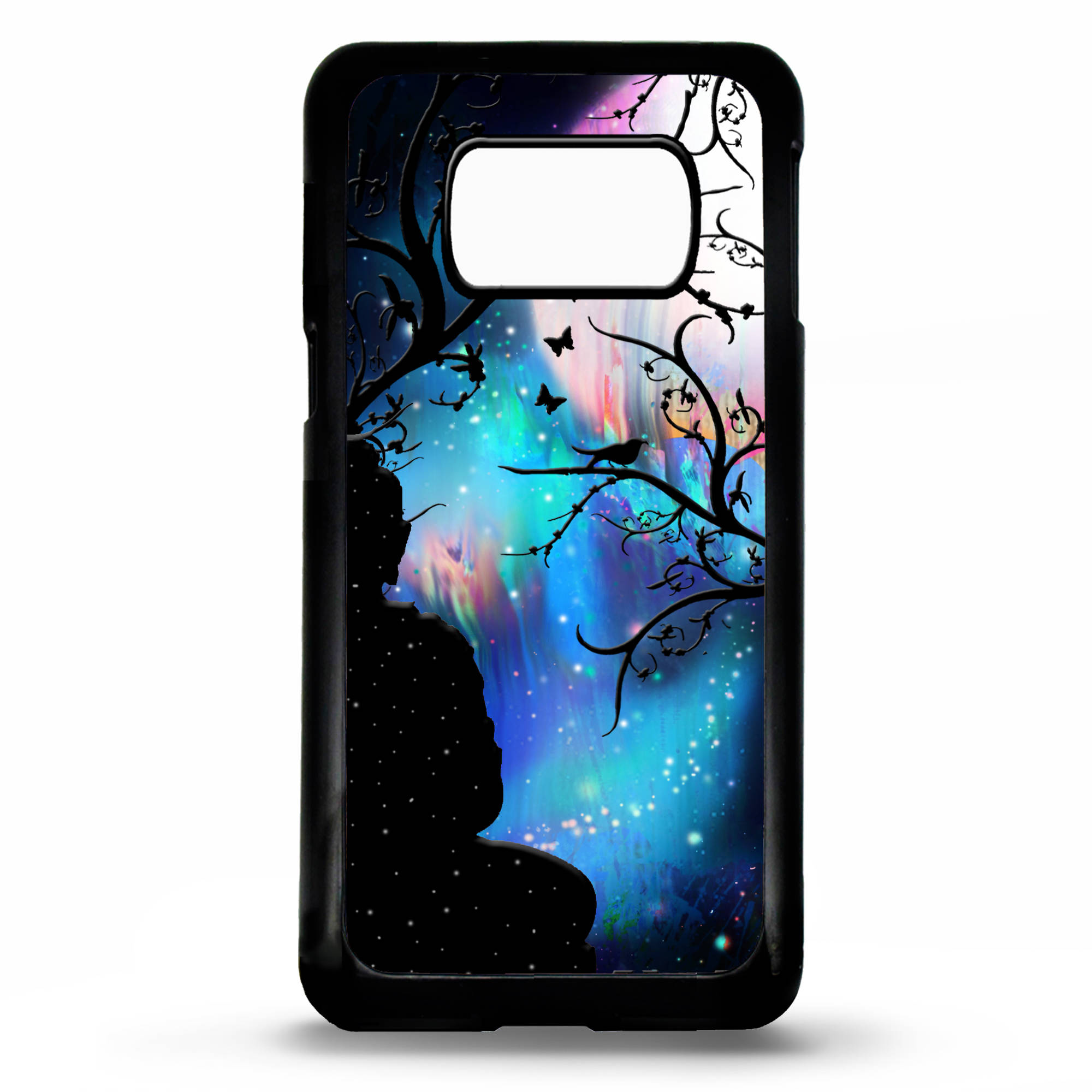 2000x2000 Buddha Head Silhouette Stars Print Pattern Art Graphic Rubber Gel