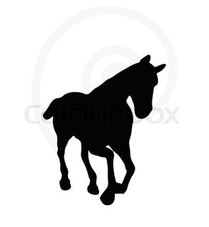 295x320 Silhouette Of A Running Horse. Emblem Or Logo Design Element