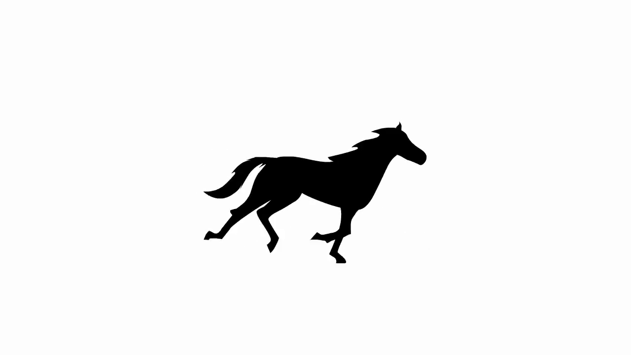 1280x720 Animated Galloping Horse Silhouette Motion Background