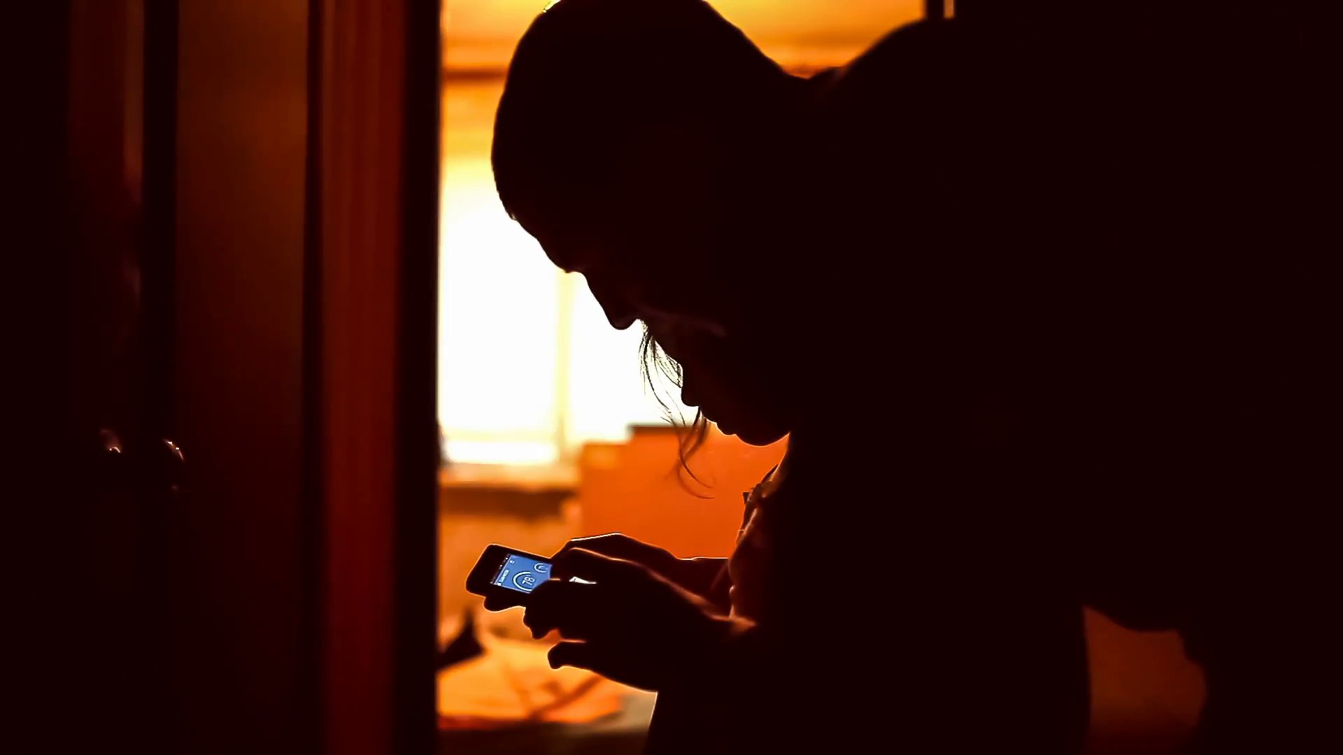 1920x1080 Dad And Girl Silhouette Stock Video Footage