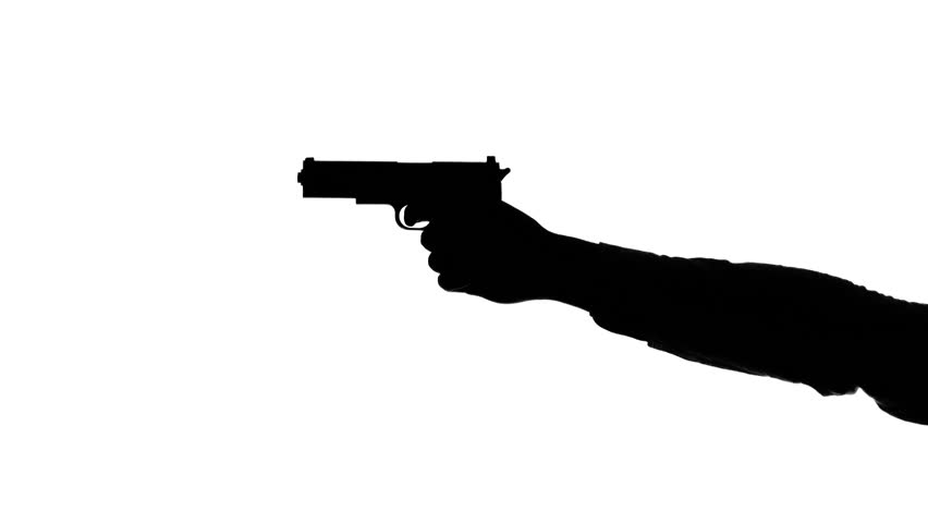 852x480 Silhouette Of A Mans Arm With A Gun, Aiming Down The Sights