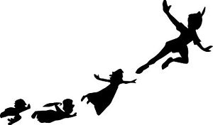 300x176 Window Wall Display Peter Pan Amp Gang Flying Silhouette Decal Vinyl