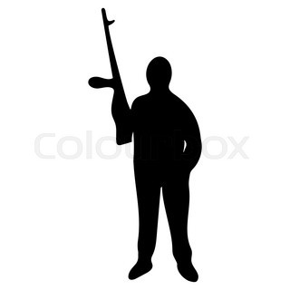 320x320 A Collection Of Silhouettes Of Gangsters Vector Stock Vector