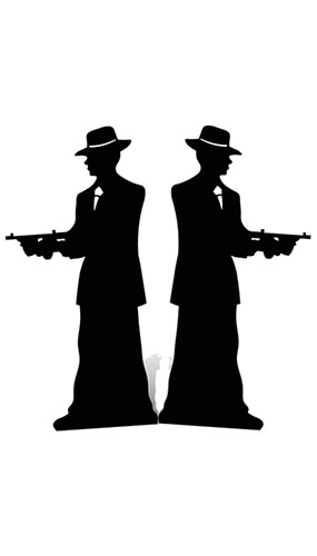 285x500 Gangster Double Side Silhouette Cutout Partyrama.co.uk