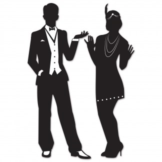 324x324 Gangster 20's Silhouettes Cutout Decorations (Set Of 2) 20'S