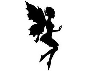 300x232 Fairy Silhouette 130 Small Or 48 Large Sticky White Paper Stickers