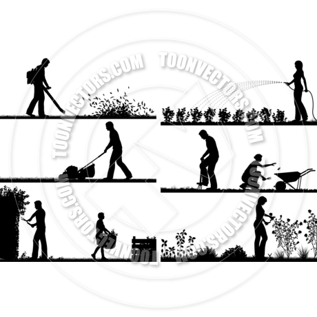 460x460 Gardening Foreground Silhouettes By Tawng Toon Vectors Eps