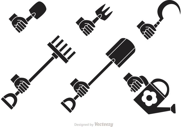 700x490 Gardening Hands Silhouette Vectors