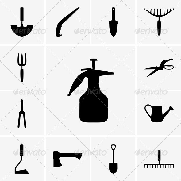 590x590 Garden Tool Icons Pictogram, Icons And Gardens
