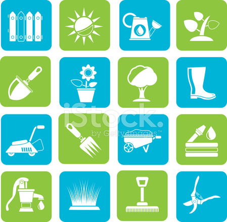449x440 Silhouette Gardening Tools And Objects Icons Stock Vector