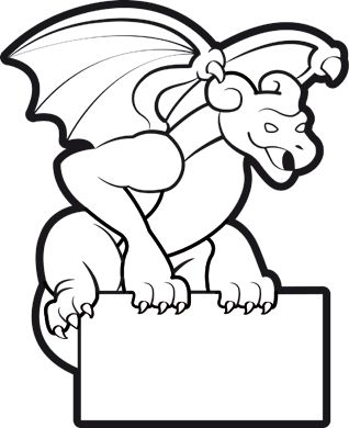 318x390 Halloween Gargoyle Coloring Picture