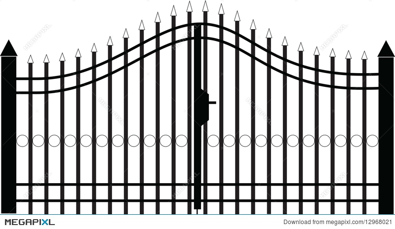 800x464 Gate Silhouette Vector Illustration 12968021