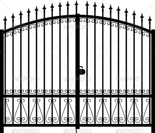 590x506 Gate Silhouette Vector By Gbradic Graphicriver