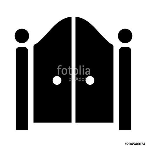 500x500 Minimalist Gate Silhouette (Black) Illustrationicon. Isolated