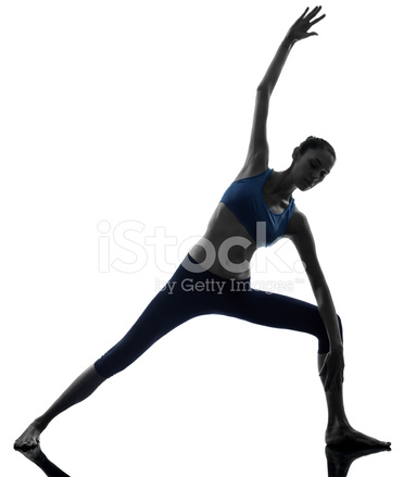 372x439 Woman Parighasana Gate Pose Yoga Silhouette Stock Photos