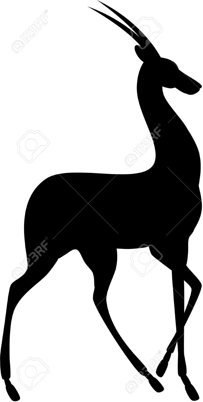 658x1300 Antelope Clipart Silhouette