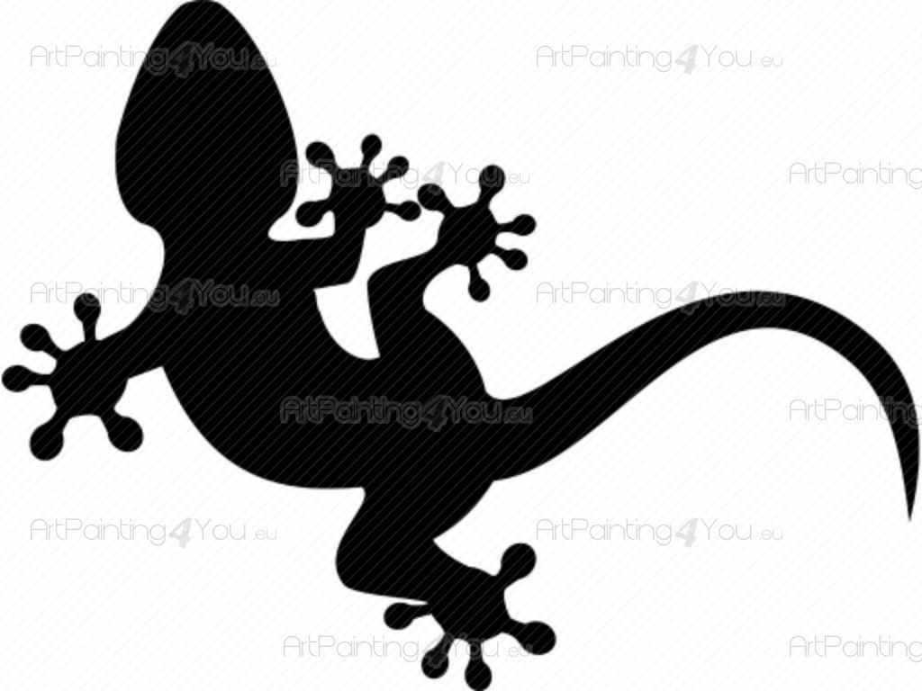 1024x768 Wall Decals Gecko Silhouette (Vdtr1005en)