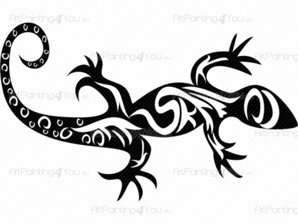 1024x768 Wall Decals Gecko Silhouette (Vdtr1022en)