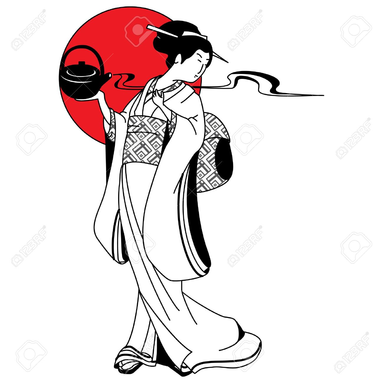 1300x1300 Geisha Clipart Vector