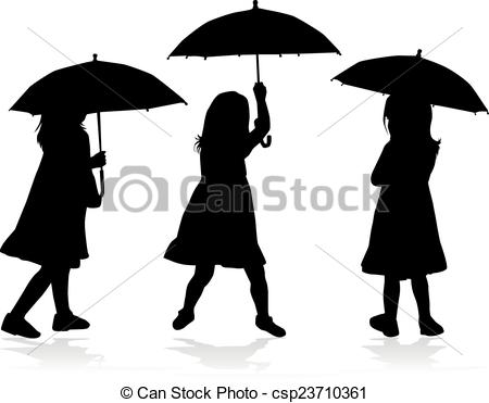450x371 Girl With Umbrella Silhouette Clipart Vector Graphics. 298 Girl