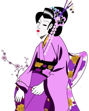 303x380 Japanese Geisha Girl Free Vector In Adobe Illustrator Ai ( Ai