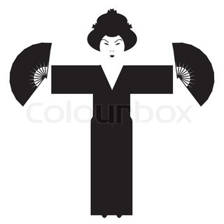 320x320 Silhouettes Of Dancers Of Japanese Theatre Kabuki And Silhouettes